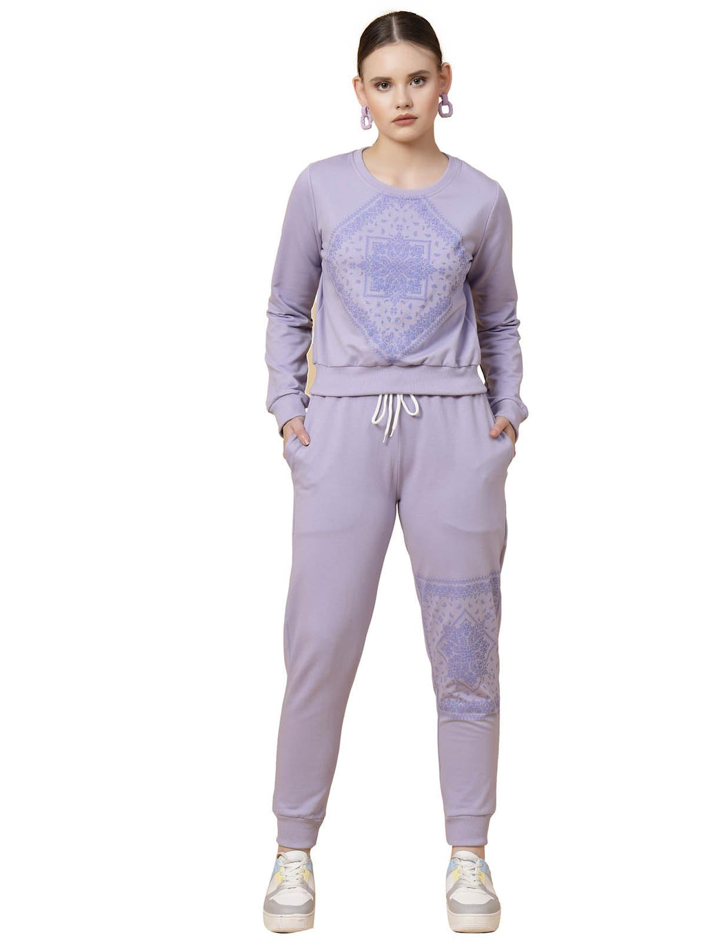 Rigo Long Sleeves Printed Track Suit For Women | Round Neck Tracksuit For Women | Suitable for Yoga, Jogging & Gym | Workout Clo