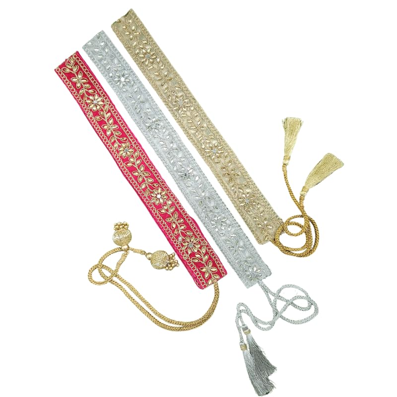 The Cool Grandmom Set Of 3 Waist Belts For Women And Girls | Best Paired With Kurtas, Sarees, Lehengas, Suits And Gowns | Size  38