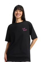 Juneberry 100% Pure Cotton Oversized Baggy Fit Official Disney Merchandise Cool & Goofy Graphic Printed T-Shirt For Women (Os_Ds