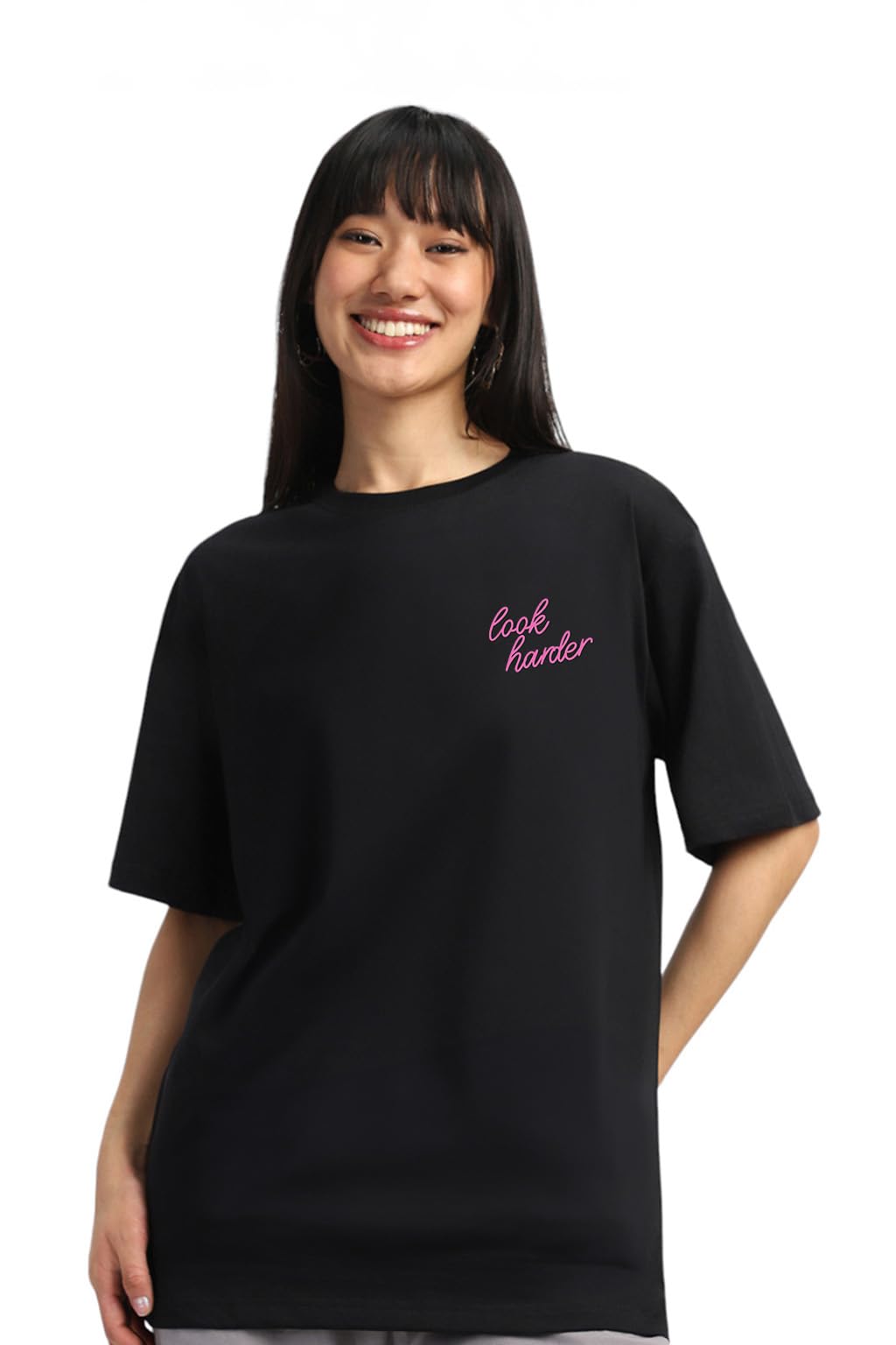 Juneberry 100% Pure Cotton Oversized Baggy Fit Official Disney Merchandise Cool & Goofy Graphic Printed T-Shirt For Women (Os_Ds