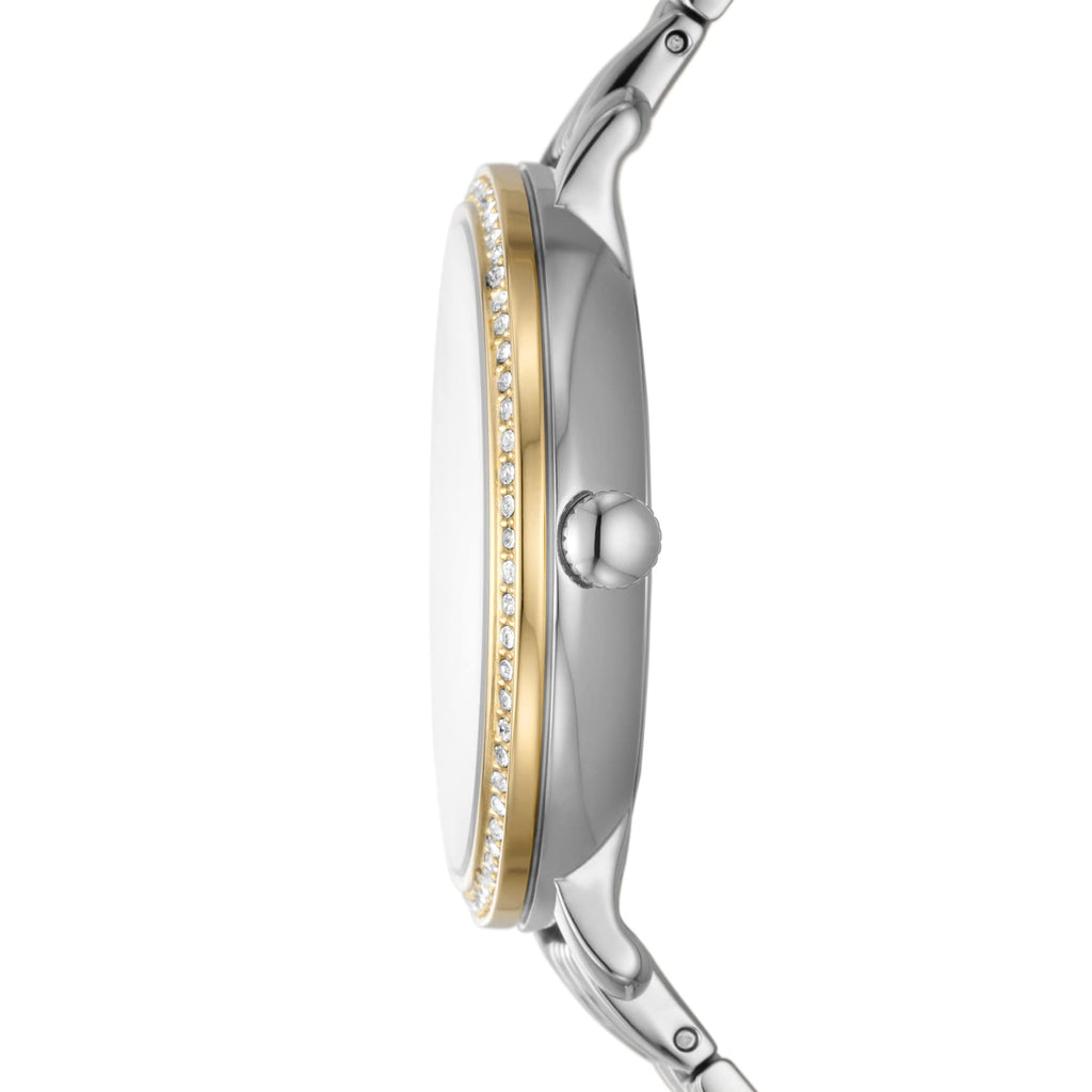 Fossil Women's Jacqueline Quartz Stainless Steel Multifunction Moonphase Watch, Color: Gold/Silver (Model: ES5166)