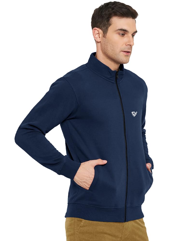 Eyebogler Mens Henley Neck Full Sleeves Regular Fit Solid Jacket