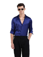 The Indian Garage Co Mens Slim Fit Solid Cutaway Collar Long Sleeves Party Shirt