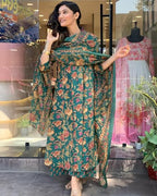 ANNI DESIGNER Womens Rayon Blend Anarkali Printed Kurta with Palazzo & Dupatta (CIA GREEN-VKS01_5XL_Green_XXXXX-Large)