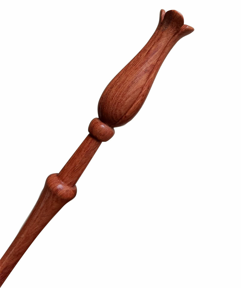 Handicraftviet Hand Carved Wooden Flower Wand, Handmade Magic Wand for Collectible and Cosplay Girl Wand 15 ' ' for Children and