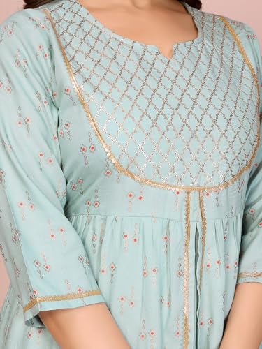 Rangita Rayon Flared Embellished Calf Length Kurti | Kurta For Women