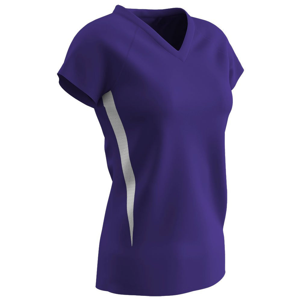 Champro Spike Ladies Polyester Volleyball Jersey, Purple, White, Women's X-Small