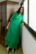 ANNI DESIGNER Womens Rayon Blend Straight Solid Kurta with Palazzo (PAPITA Green_XXL_Green_XX-Large)