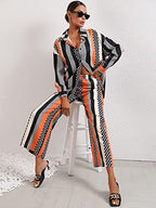 Greciilooks Women Co Ord Set| Printed Shirt & Bottom Set For Women| Straight Printed Pant| Women Two-Piece Outfits| Summer Wear|
