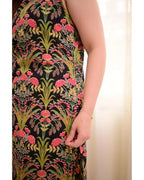 Leriya Fashion WomenS Floral Printed Sleeveless Kurta Set With Pant | Stylish Long Kurti & Trouser Set For Office & Casual Use