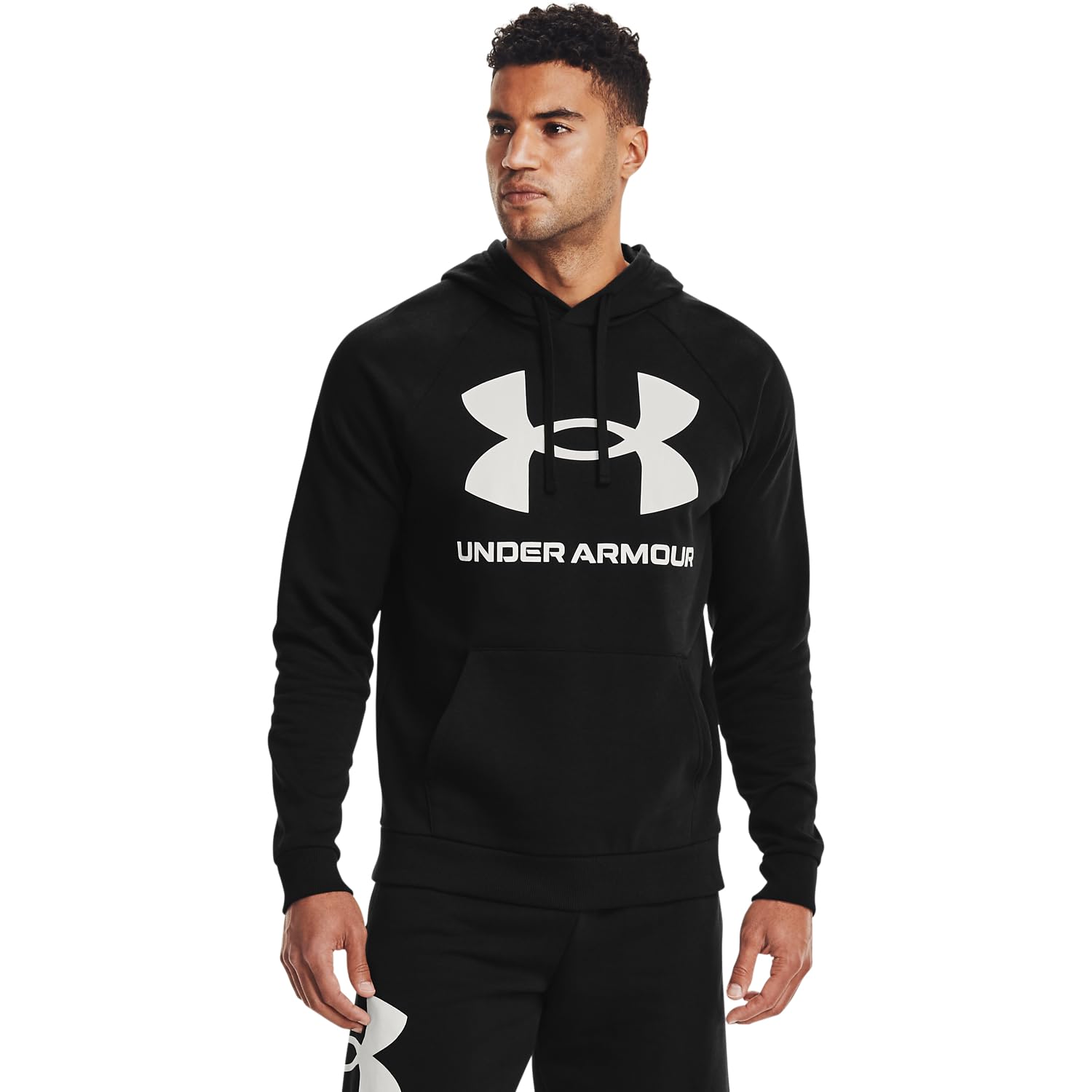 Under Armour Mens Rival Fleece Big Logo Hoodie , Black (001)/Onyx White , 4X-Large