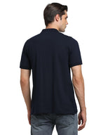 Turtle Men Cotton Stretch Slim Fit Navy Polo T-Shirt