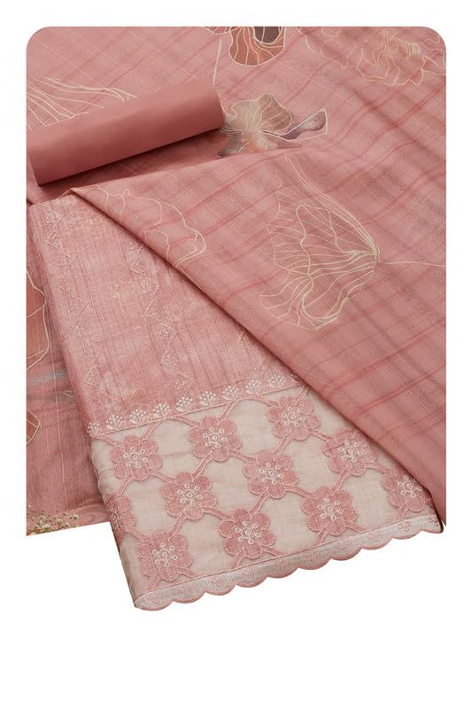 Soch Women Tussar Woven Design Unstitch Dress Material with Thread Work
