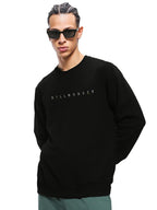 Bewakoof Mens Graphic Print Regular Fit Full Sleeve Round Neck Fleece Sweatshirt Black