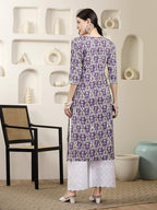 Stylum Women'S Printed & Embroidered Rayon Straight Chicken Kurta