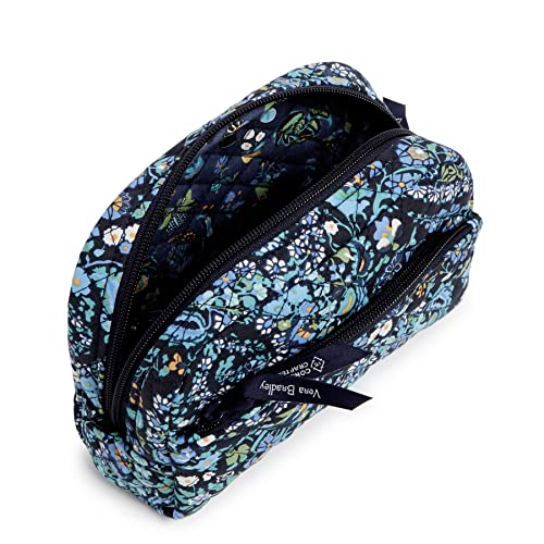 Vera Bradley Women's Cotton Medium Cosmetic Makeup Organizer Bag, Dreamer Paisley - Recycled Cotton, One Size