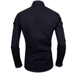 Zombom MenS Solid Cotton Blend Regular Fit Full Sleeve Collared Neck Casual Shirt For Men Black