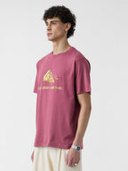 The Souled Store Friends: Pizza Keeper Men and Boys Short Sleeves Round Neck Pink Embroidered Regular Fit Cotton T-Shirts