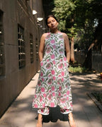 ANNI DESIGNER Womens Rayon Blend Straight Block Printed Kurta with Pant (GULBAGH Multi_XL_White_X-Large)