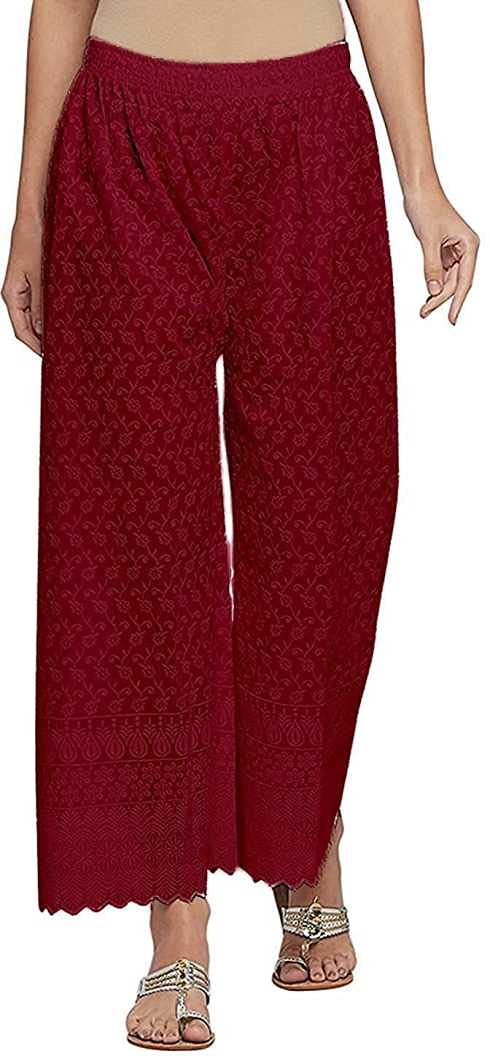 Digital Shopee Fashion Women'S Palazzo Free Size Maroon