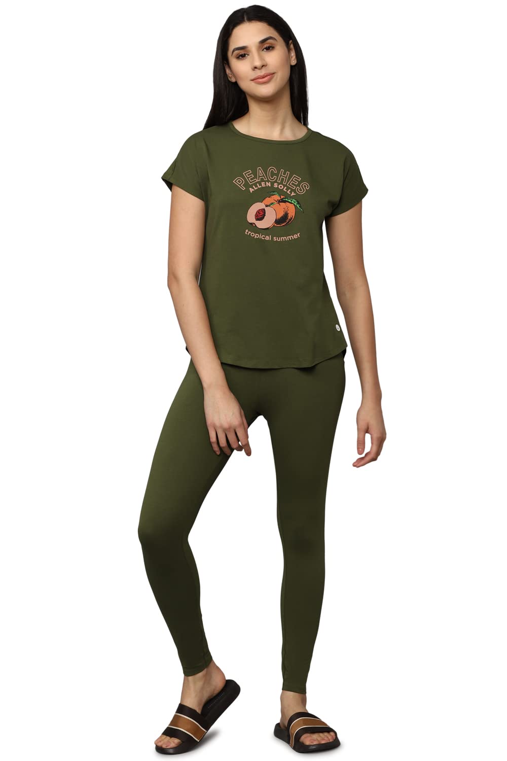 Allen Solly Women Regular Fit Printed Graphic Cotton T-Shirt