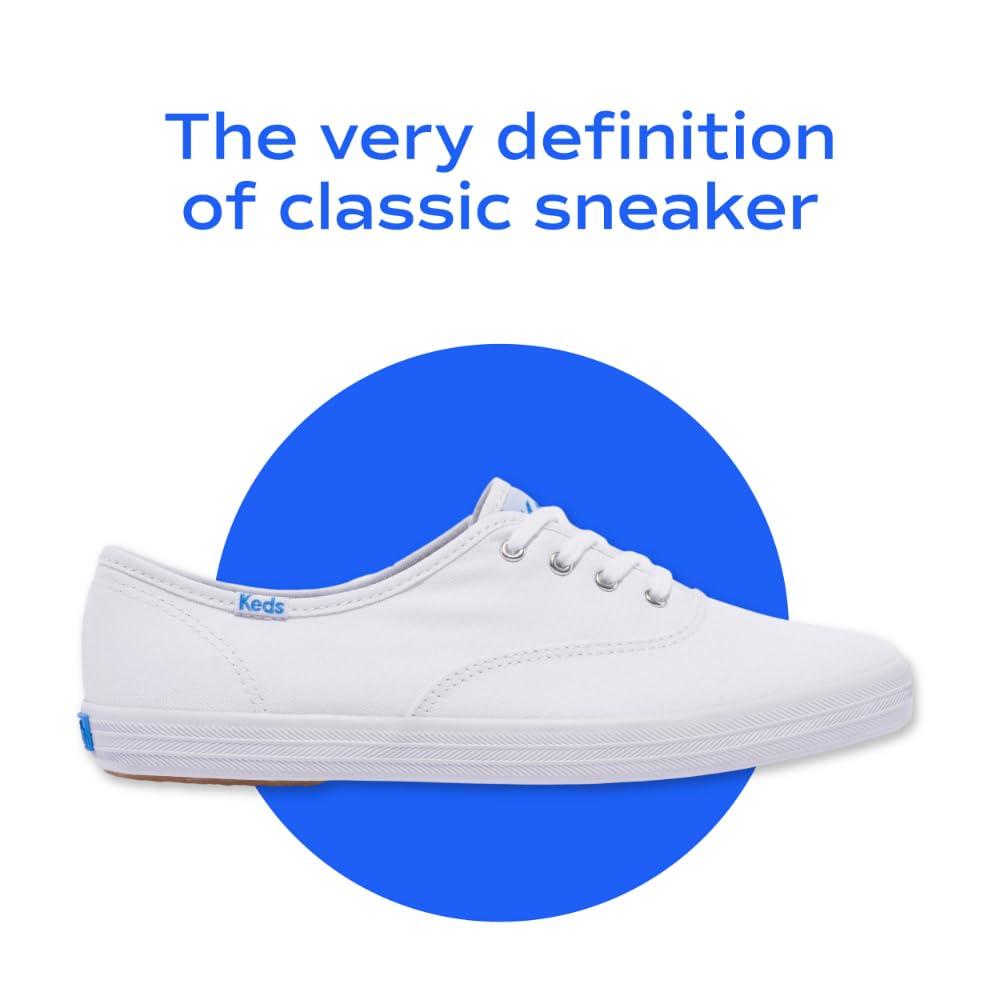 Keds Women's Champion Lace Up Sneaker, Black/Black Canvas, 6.5