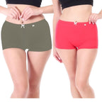 Xjarvis Ladybay WomenS High Coverage Combed Cotton Stretch Boy Shorts Mid Waist Seamless Brief Boxer Underwear Moisture Wicking