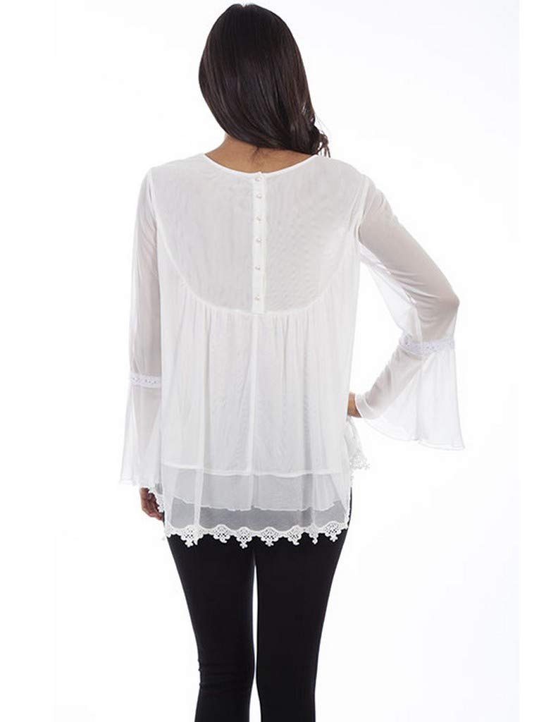 CROCHET FRONT BABY DOLL BLOUSE