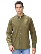 Thomas Scott Mens | Full Sleeve | Solid | Slim Fit | 100% Cotton | Spread Collar | Casual Shirts (Available in Plus Size) (Olive
