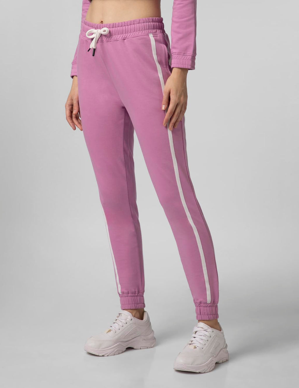 FYLTR Womens Joggers with Side Tape Detailing - Elasticated Waistband | Contrast Drwacord | Elastic Hem