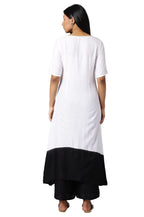 Aure Collection By Aurelia White Embroidered Kurta With Black Palazzo