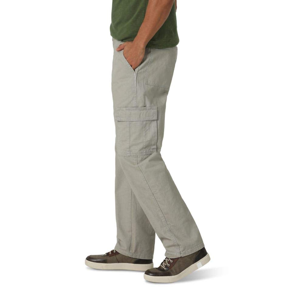 Wrangler Authentics Men's Twill Relaxed Fit Cargo Pant (Logan), Khaki Dust, 34W x 29L