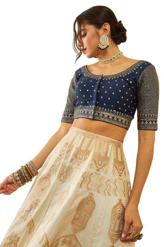 Soch Women Sequin Embellished and Embroidered Front-Open Blouse