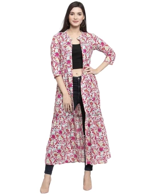 INDIBELLE Women Casual Lightweight Cotton Floral Printed Shrug for Everyday Styling 3