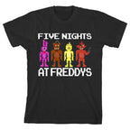 Five Nights At Freddys characters Boys Youth T-shirt Licensed (Small)