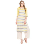 Aurelia Women'S Straight Fit Kurta (18Fek13540-79161_Yellow_S)