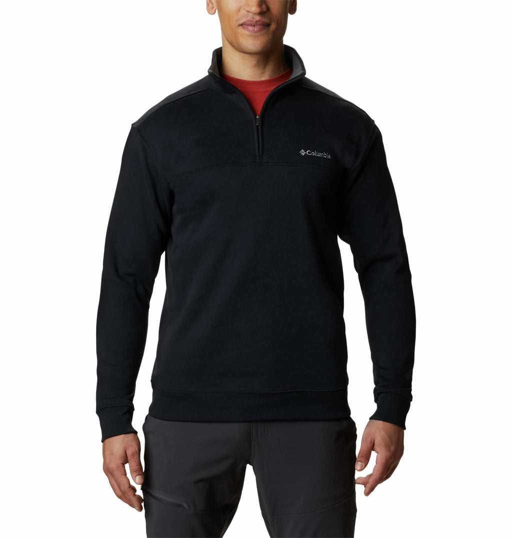 columbia Mens Hart Mountain II Half Zip Jacket, Black, Medium