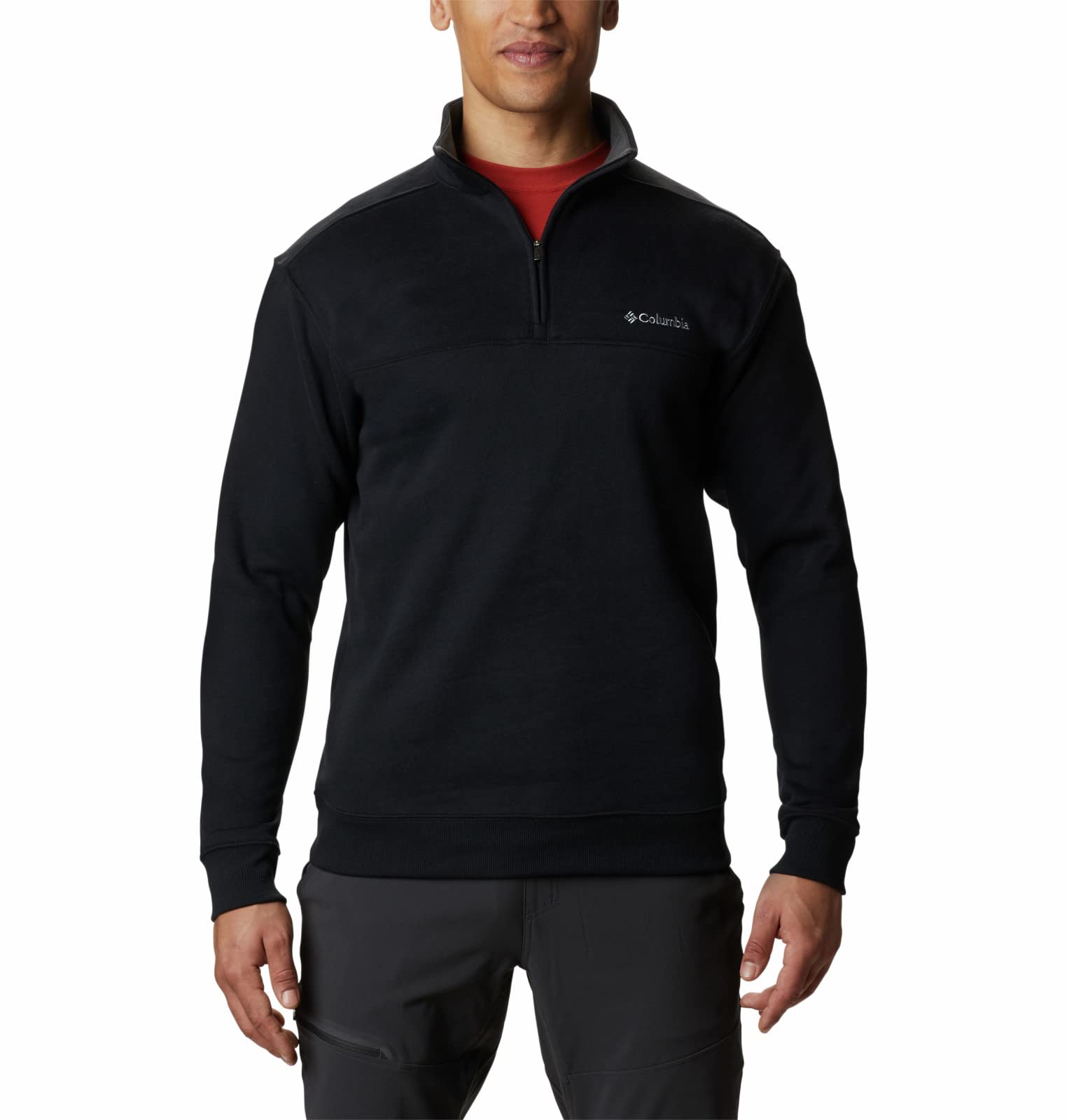 columbia Mens Standard Hart Mountain II Half Zip Jacket, Black, X-Large