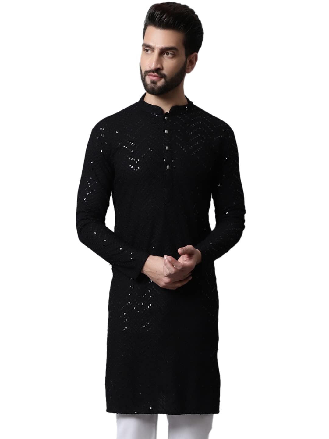 Jompers Mens Embroidered Sequinned Kurta