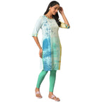 Aurelia Womens Rayon Floral Regular Multi-Coloured Printed Straight Kurta (23FEA13867-506494_Multicolor