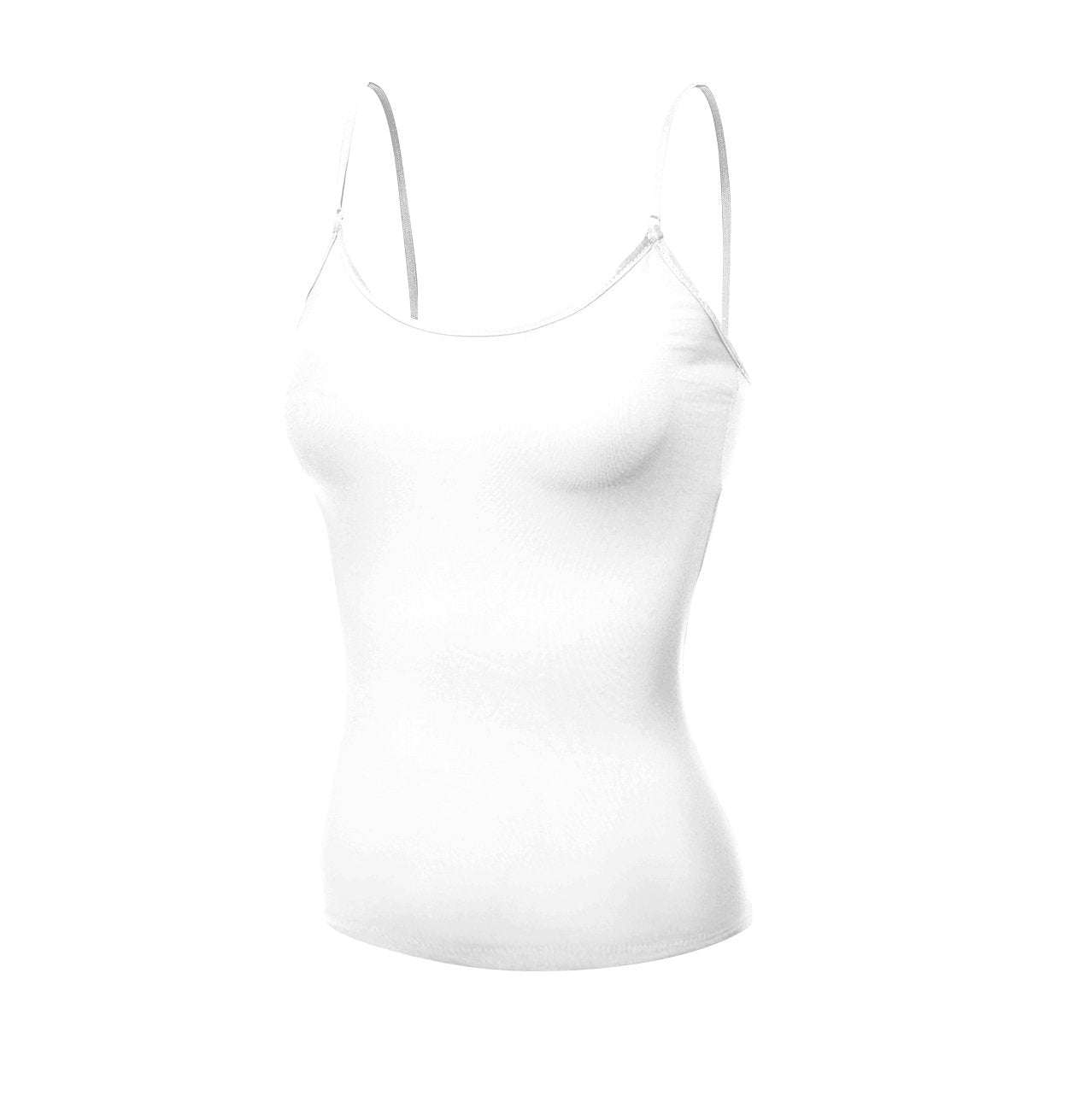 Emmalise Women's Camisole Built in Bra Wireless Fabric Support Short Cami (2Pk White, H Gray, Large)