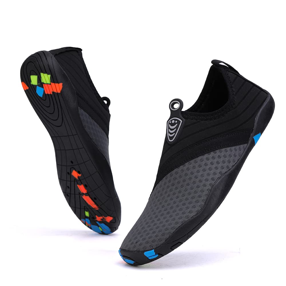 Vsufim Quick-Dry Water Sports Barefoot Shoes Aqua Socks for Swim Beach Pool Surf Yoga for Women Men (8.5 Women/7.5 Men)