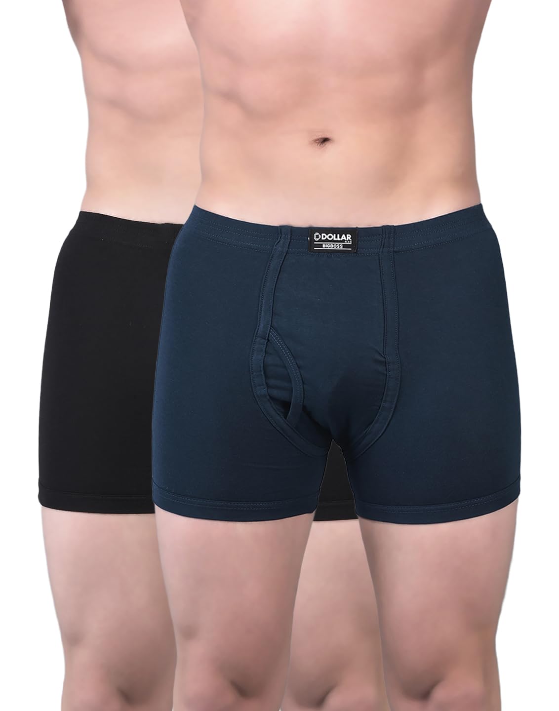 Dollar Bigboss MenS Pack Of 2 Solid Combed Cotton Trunk With PlushBacked Waistband (8905203764198_Mbtr02BoxerPo2Co1S24_L)