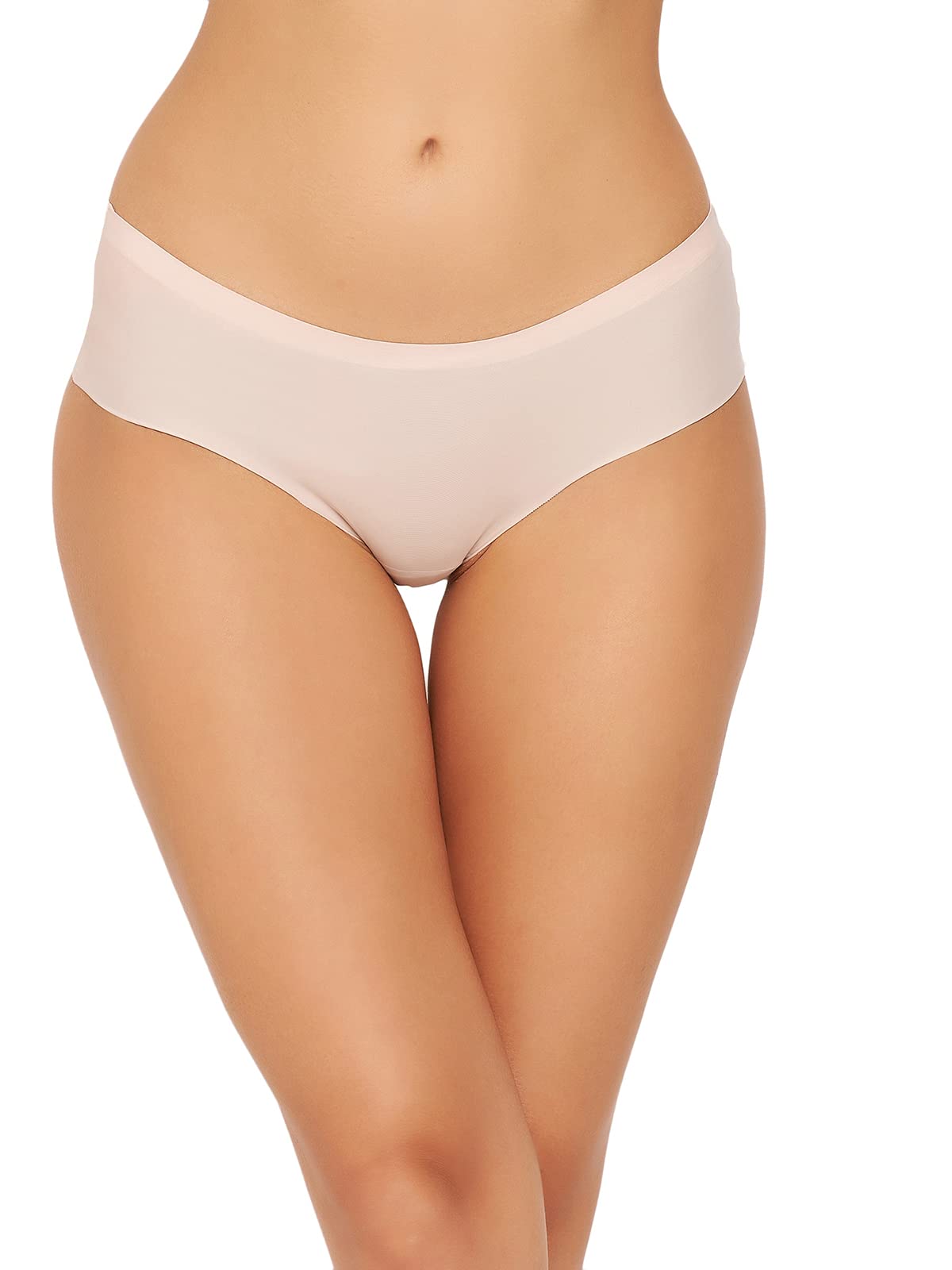 Clovia Womens Mid Waist Seamless Laser-Cut Hipster Panty (PN2430P34_Orange_XL)