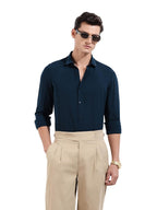 The Indian Garage Co Mens Slim Fit Solid Cutaway Collar Long Sleeves Party Shirt