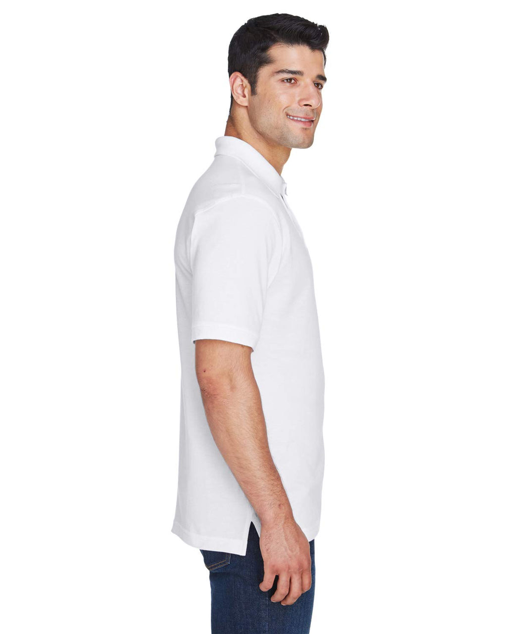 Mens 6 oz Ringspun cotton Piqu Short-Sleeve Polo - WHITE - 5XL(D0102H7KY6J)