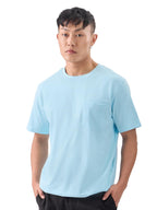 The Souled Store Solids: Frost Blue Men and Boys Short Sleeve Round Neck Regular Fit Polyester T-Shirts