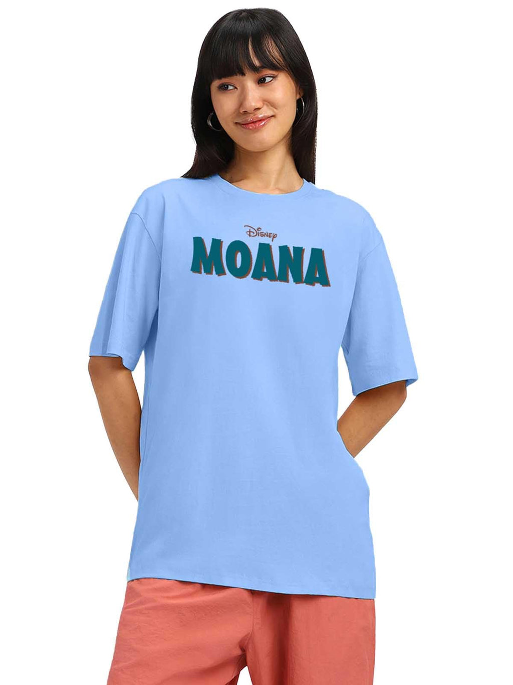 Juneberry 100% Pure Cotton Oversized Baggy Fit Official Disney Merchandise Cool & Goofy Graphic Printed T-Shirt For Women (Os_Ds