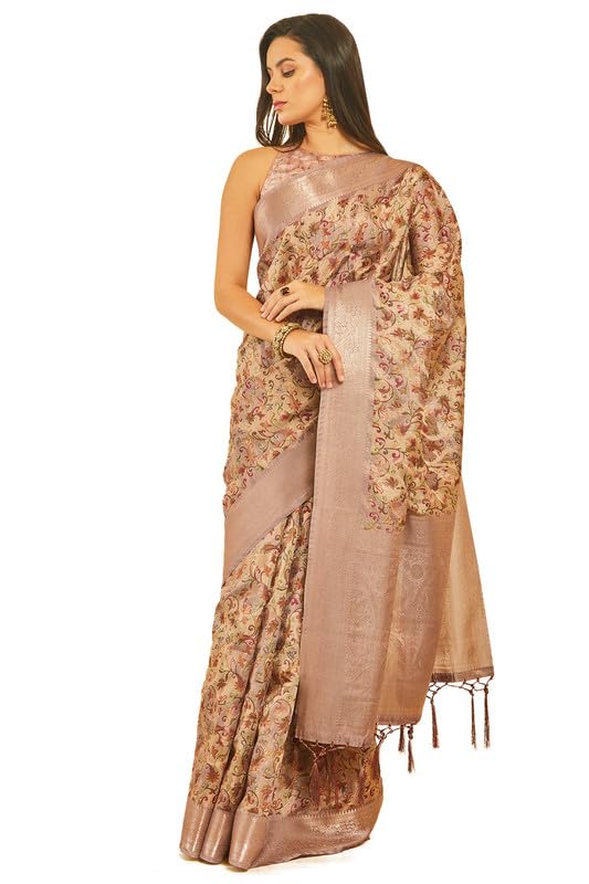 Soch Women Chanderi Ethnic Print Jacquard Weave Saree