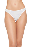Clovia Womens Cotton Printed Low Waist Thong Panty (PN1481C18_White_XL)